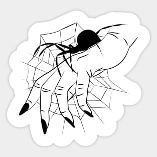 Witchcraft, spider on hand , spider web Sticker